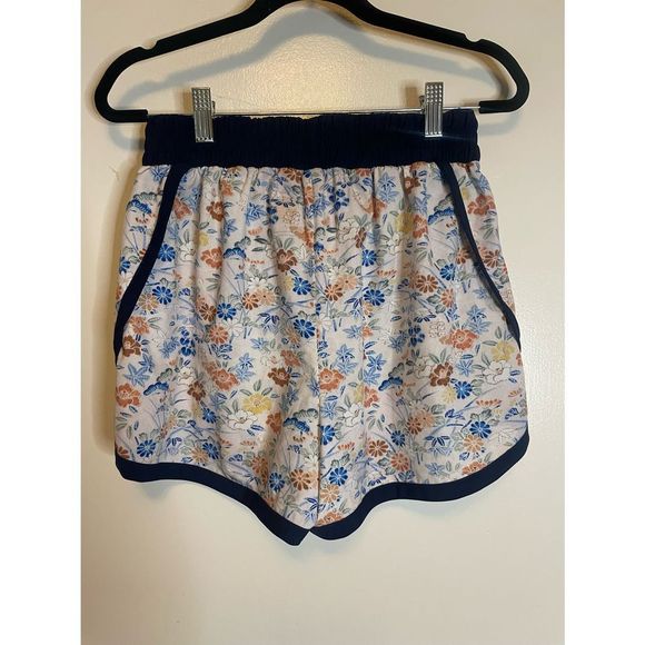 Anthropologie Floral Jean Shorts with Navy Accents - Picture 3 of 5